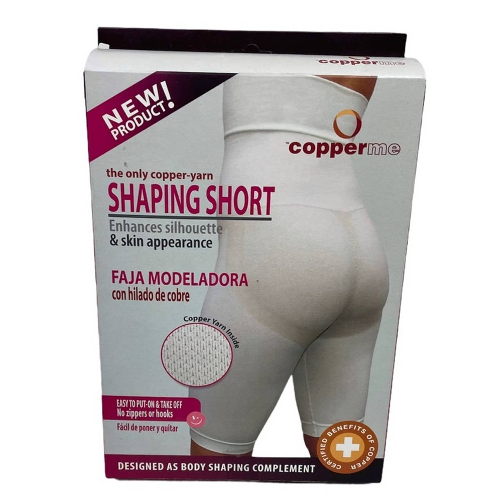 New Copperme White Copper Infused Push Up Shorts Shaping Girdle Shorts Size L/XL - Picture 3 of 4